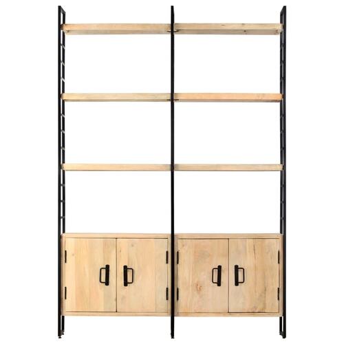 Bogreol i 4 niveauer 124 x 30 x 180 cm massivt mangotræ