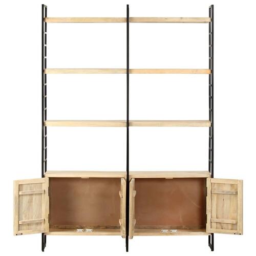 Bogreol i 4 niveauer 124 x 30 x 180 cm massivt mangotræ