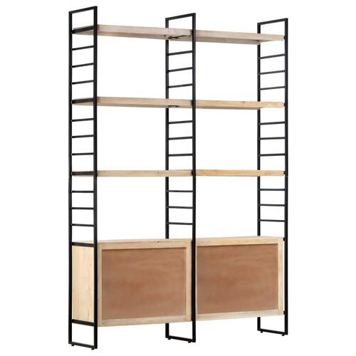 Bogreol i 4 niveauer 124 x 30 x 180 cm massivt mangotræ
