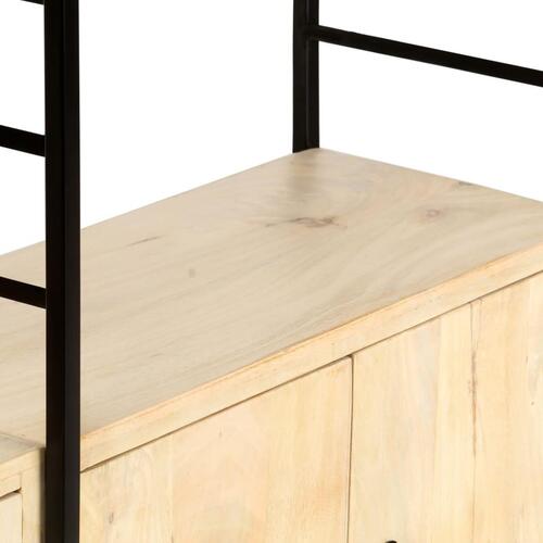 Bogreol i 4 niveauer 124 x 30 x 180 cm massivt mangotræ