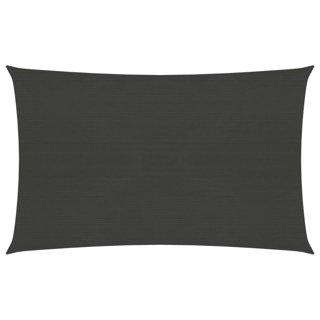 Solsejl 4x7 m 160 g/m² HDPE antracitgrå