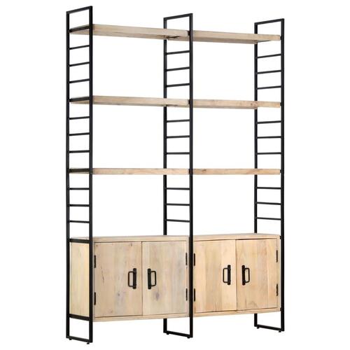 Bogreol i 4 niveauer 124 x 30 x 180 cm massivt mangotræ