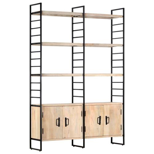 Bogreol i 4 niveauer 124 x 30 x 180 cm massivt mangotræ