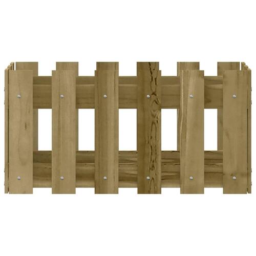 Plantekasse med stakitdesign 60x30x30 cm imprægneret fyrretræ