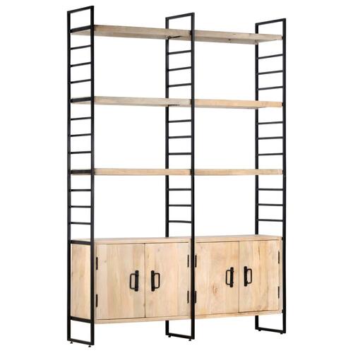 Bogreol i 4 niveauer 124 x 30 x 180 cm massivt mangotræ