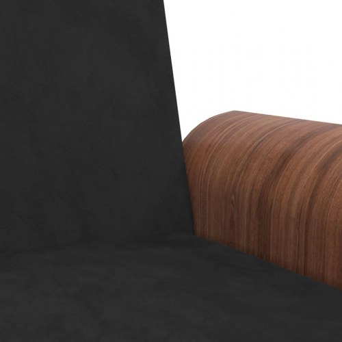 Sovesofa i velour med kopholdere - sort