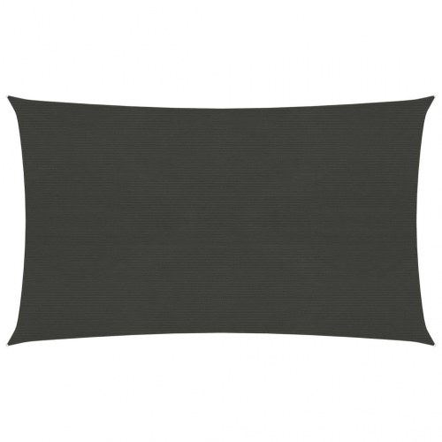 Solsejl 5×8 m HDPE 160 g/m² - antracitgrå, rektangulært