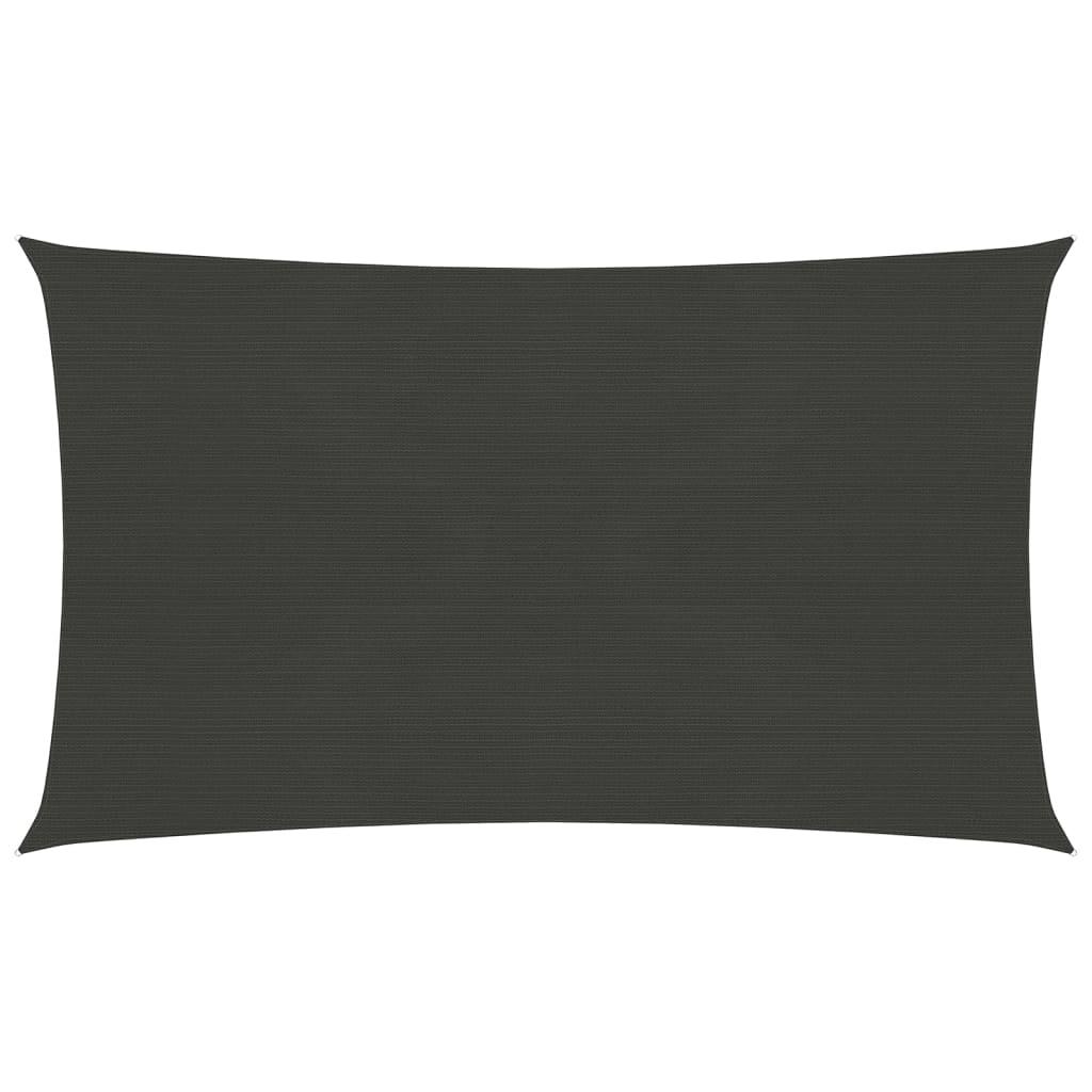 Solsejl 160 g/m² 5x8 m HDPE antracitgrå