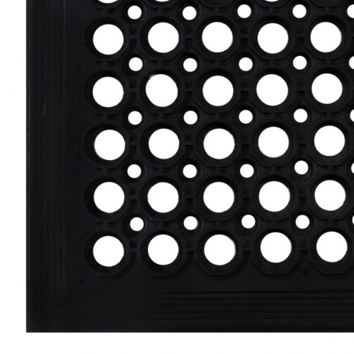 Dørmåtte 60 × 90 cm i gummi - rektangulær, sort
