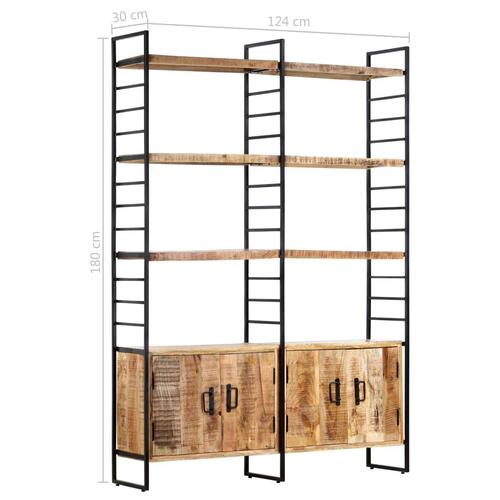 Bogreol i 4 niveauer 124 x 30 x 180 cm ru mangotræ