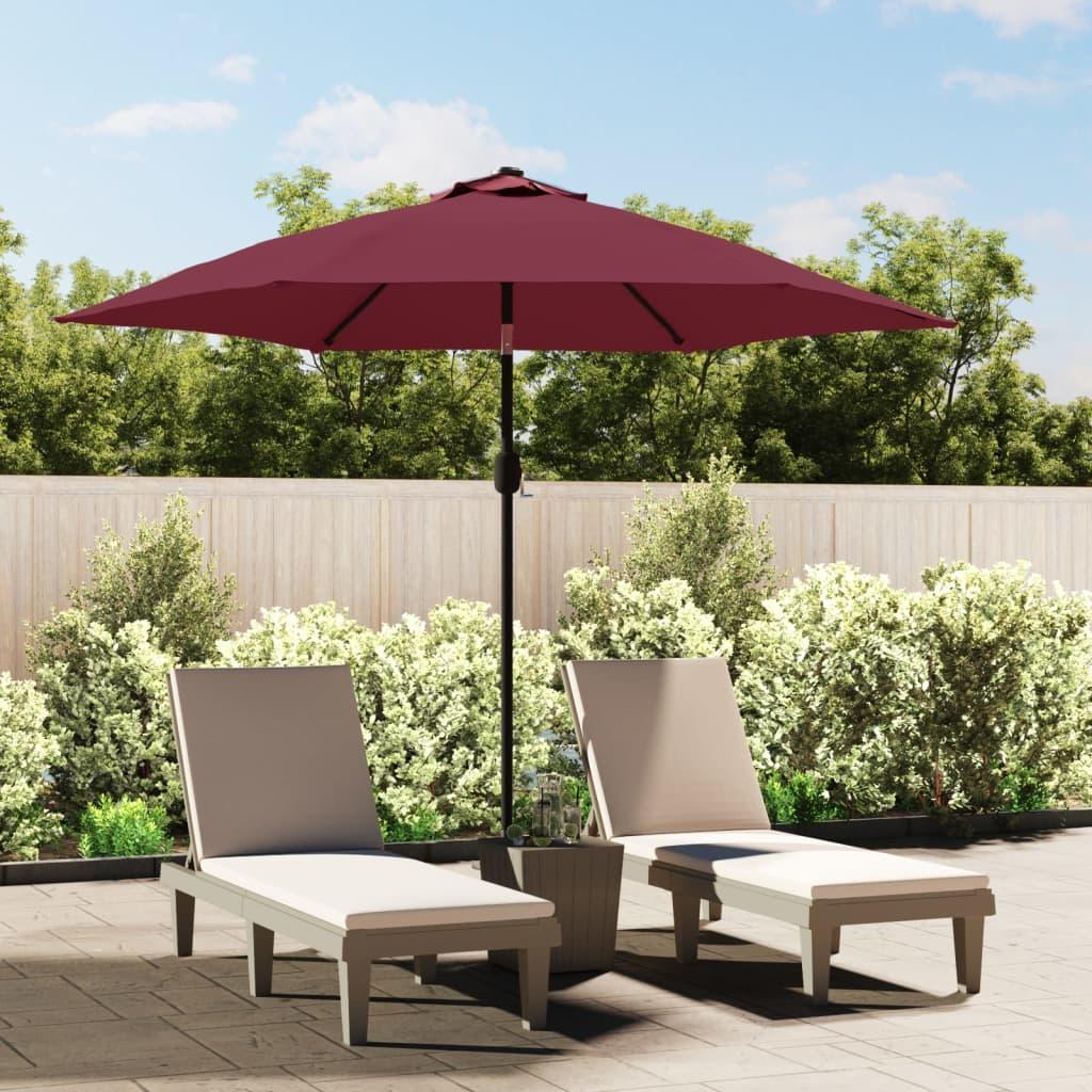 Parasol 300 cm metalstang bordeauxrød
