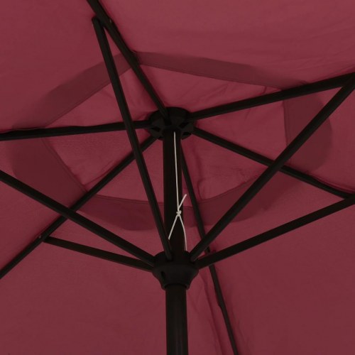 Parasol 300 cm med metalstang - bordeauxrød