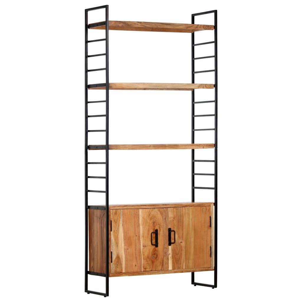 Bogreol i 4 niveauer 80x30x180 cm massivt akacietræ