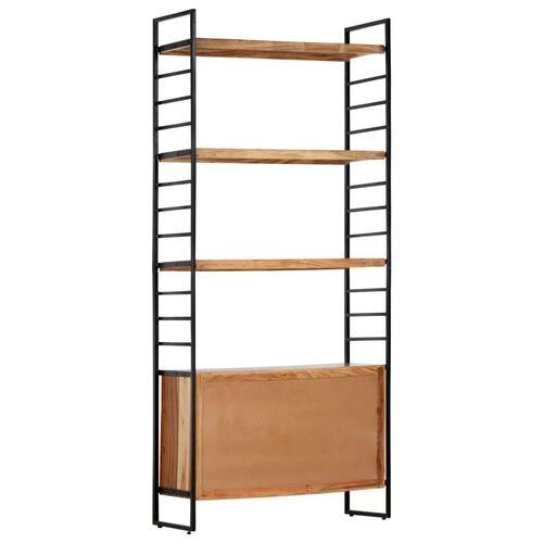 Bogreol i 4 niveauer 80x30x180 cm massivt akacietræ