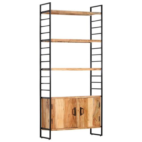 Bogreol i 4 niveauer 80x30x180 cm massivt akacietræ
