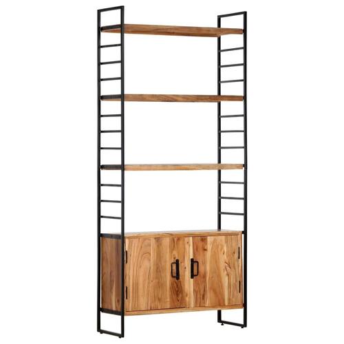Bogreol i 4 niveauer 80x30x180 cm massivt akacietræ