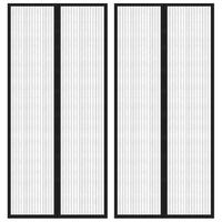 Insektnet til dør 2 stk. med magneter 210x90 cm sort