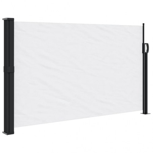 Sidemarkise 117 × 300 cm - sammenrullelig, hvid