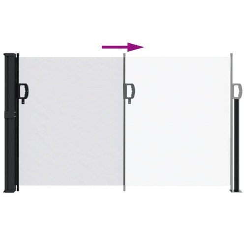 Sidemarkise 117 × 300 cm - sammenrullelig, hvid