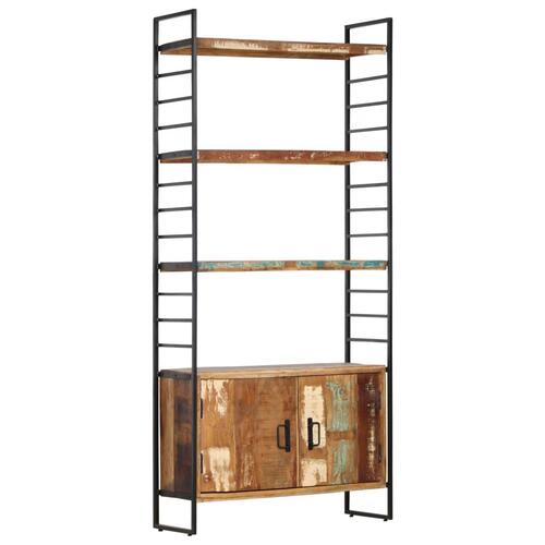 Bogreol i 4 niveauer 80x30x180 cm massivt genbrugstræ