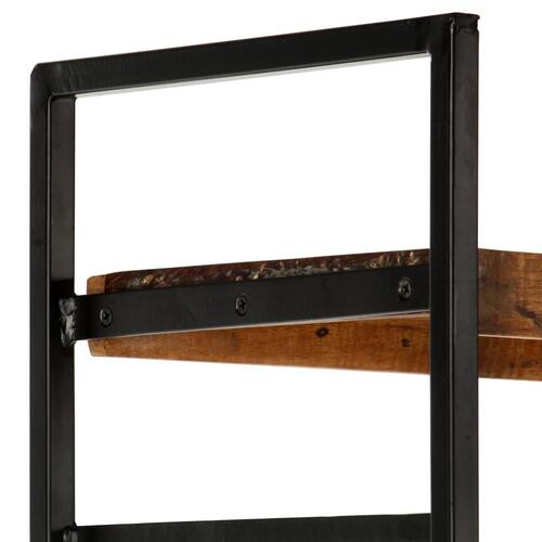 Bogreol i 4 niveauer 80x30x180 cm massivt genbrugstræ
