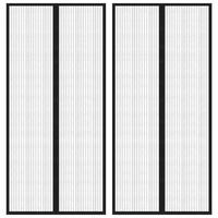 Insektnet til dør 2 stk. med magneter 220x110 cm sort