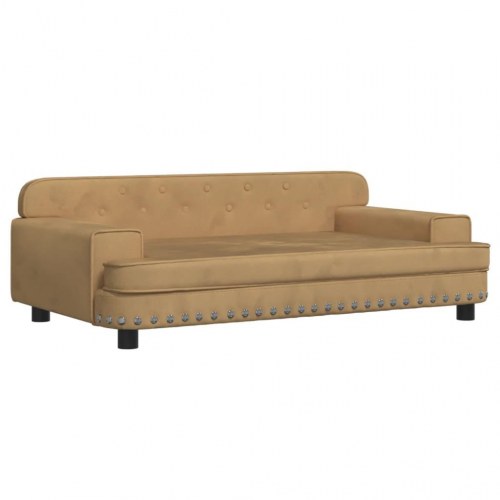 Hundeseng 90x53x30 cm velour brun