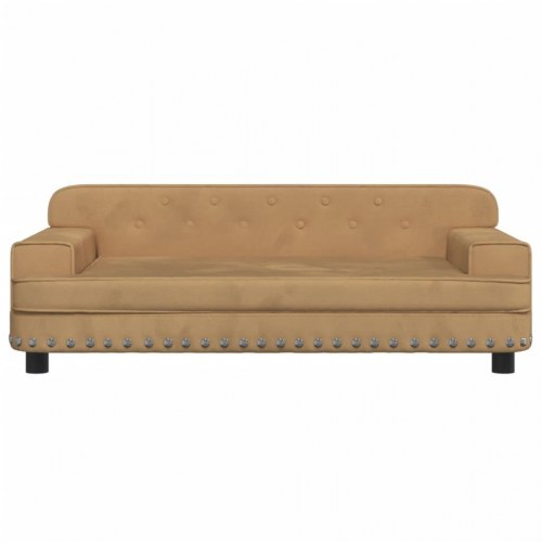 Hundeseng 90x53x30 cm velour brun