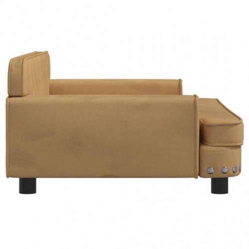 Hundeseng 90x53x30 cm velour brun