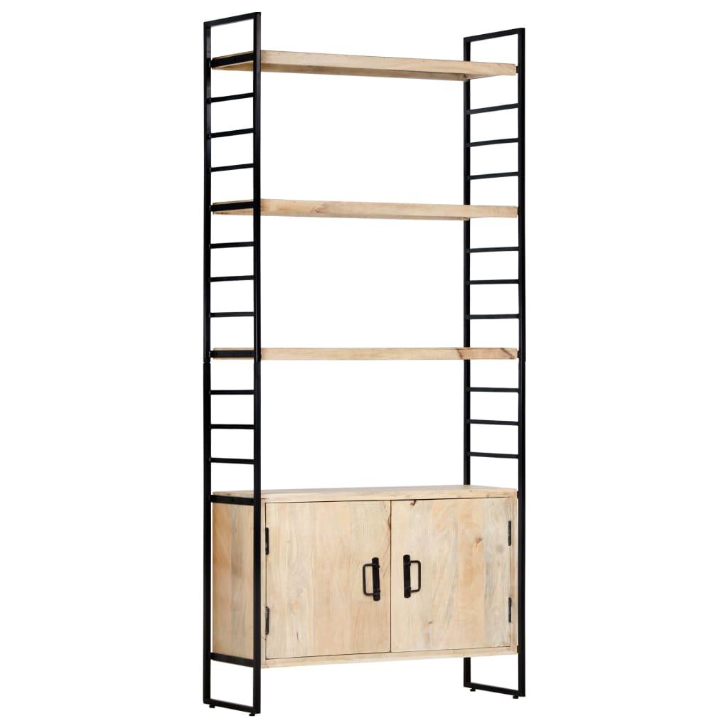 Bogreol i 4 niveauer 80 x 30 x 180 cm massivt mangotræ