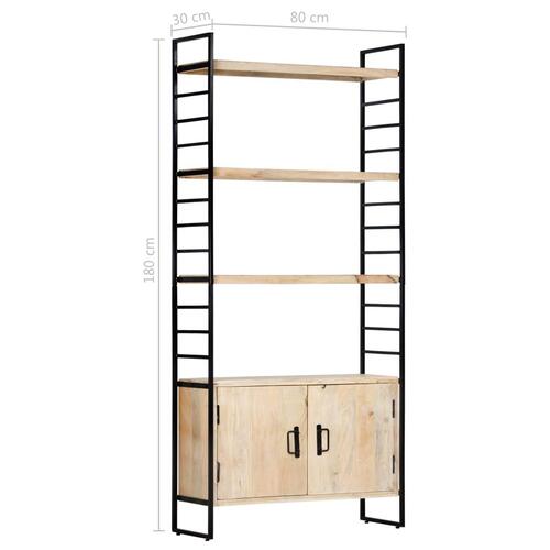Bogreol i 4 niveauer 80 x 30 x 180 cm massivt mangotræ