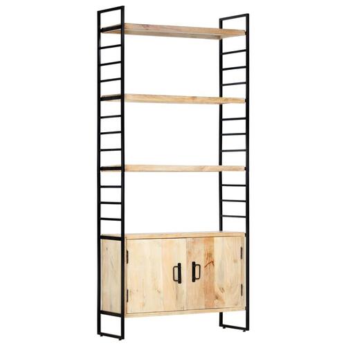 Bogreol i 4 niveauer 80 x 30 x 180 cm massivt mangotræ