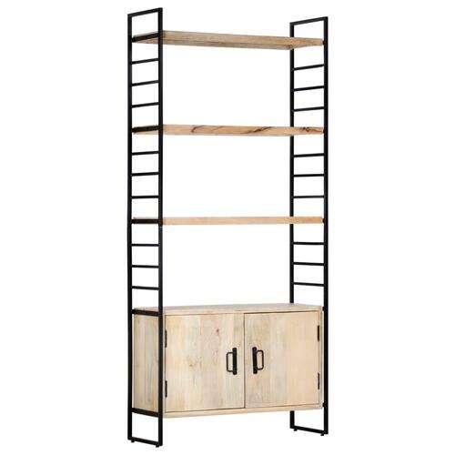 Bogreol i 4 niveauer 80 x 30 x 180 cm massivt mangotræ