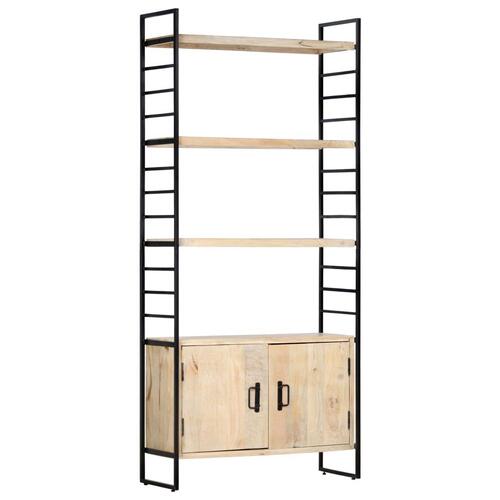 Bogreol i 4 niveauer 80 x 30 x 180 cm massivt mangotræ