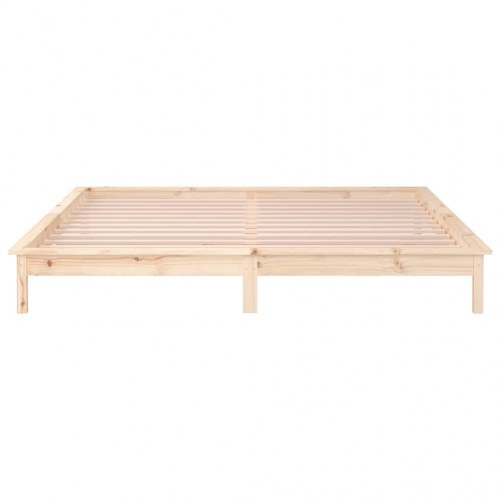 Sengeramme i massivt fyrretræ med RGB LED-lys - 150×200 cm kingsize