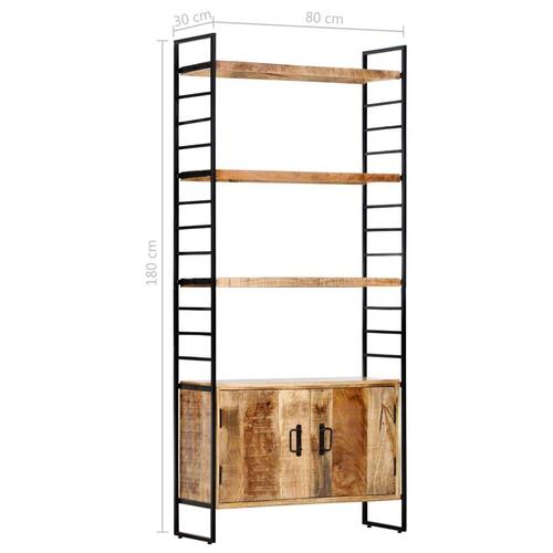Bogreol i 4 niveauer 80 x 30 x 180 cm ru mangotræ