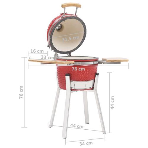 Kamado-røgegrill 76 cm keramisk