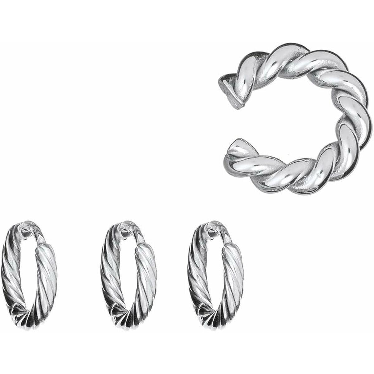 AN Jewels AB.EP049 - øreringe til kvinder, sølvlook med snoet design