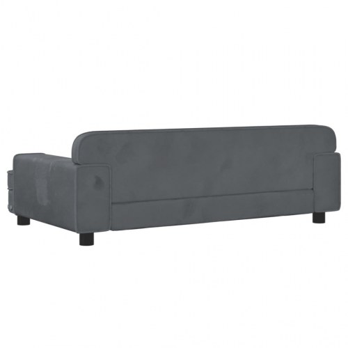 Hundeseng 90x53x30 cm velour mørkegrå