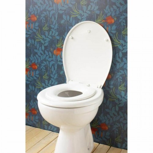 Gelco toiletlåg i polypropylen - hvid, dobbelt sæde til voksne og børn (2 dele), universal