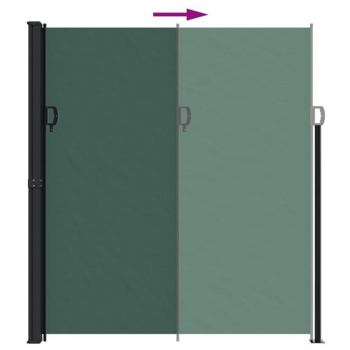 Sammenrullelig sidemarkise 220 × 500 cm - mørkegrøn