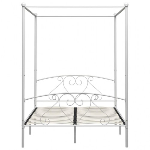 Sengestel til himmelseng 140 x 200 cm metal hvid