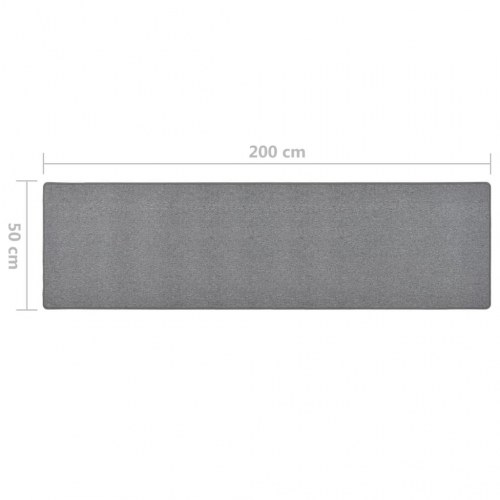 Tæppeløber 50×200 cm - mørkegrå gulvløber i PP