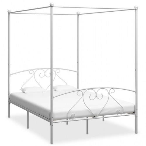 Sengestel til himmelseng 160 x 200 cm i metal - hvid