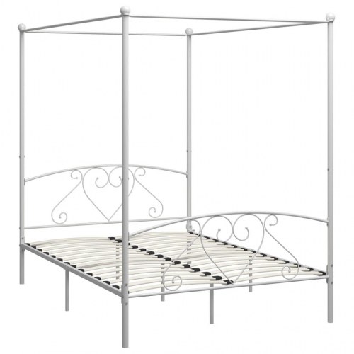 Sengestel til himmelseng 160 x 200 cm i metal - hvid