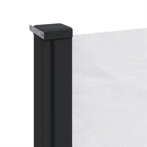 Sammenrullelig sidemarkise 200 × 600 cm - hvid privatlivsskærm til terrasse og altan