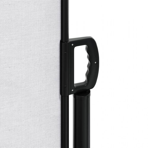 Sammenrullelig sidemarkise 200 × 600 cm - hvid privatlivsskærm til terrasse og altan