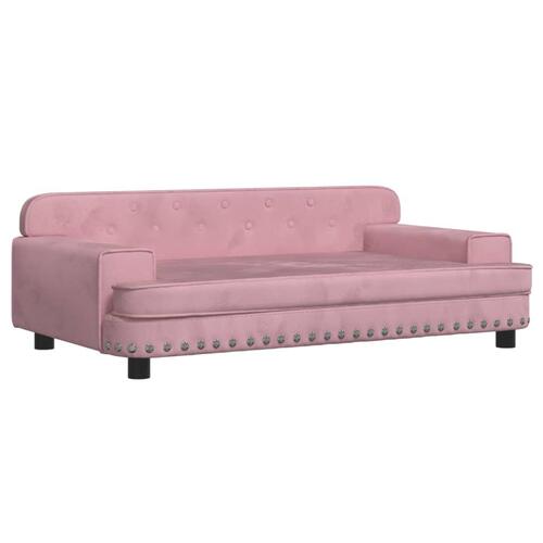 Hundeseng 90x53x30 cm velour lyserød