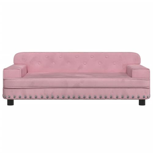 Hundeseng 90x53x30 cm velour lyserød
