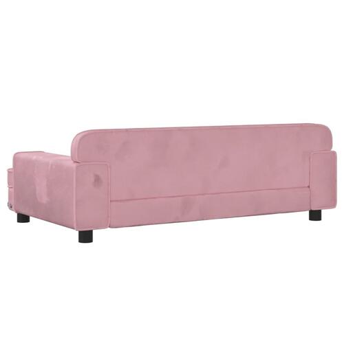 Hundeseng 90x53x30 cm velour lyserød